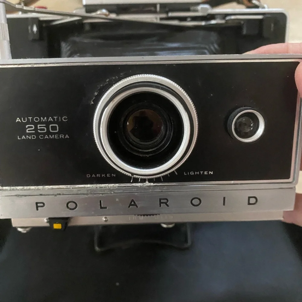 Polaroid Vintage Land Camera Black and Silver Film Photography